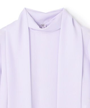 BEIGE， 【洗える】STOW / パフスリーブボウタイブラウス Lilac