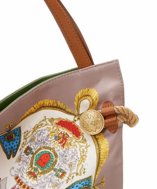 TOPKAPI 【TREASURE TOPKAPI】【アーカイブ】マイルドサテン スカーフ パネル柄 トートバッグ 2023 グレージュ