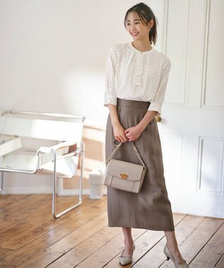 ANY SIS 【洗える】ソフトグリッターペンシル スカート モカ