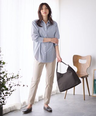 ANY L 【洗濯機可/ウエストゴム/ストレッチ/裏起毛】エブリデイベーシックデイリーパンツ ライトグレージュ