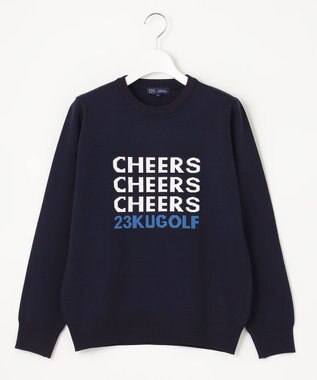 23区GOLF 軽量さが自慢！【WOMEN】ＣＨＥＥＲＳ ロゴニット ネイビー系