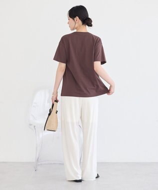 earth music&ecology シャーリングロゴTシャツ Brown