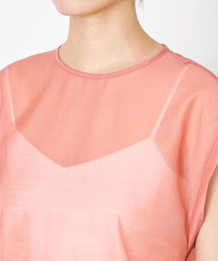 NAVE 【Nave・洗える/シアー素材】シアーリンクル ノースリーブブラウス ピンク系