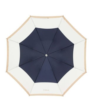 MOONBAT FURLA 【日本製】折りたたみ傘 カラーボーダー ネイビーブルー