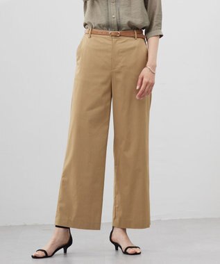 【洗える・接触冷感・吸水速乾】ドライリネンストレッチ ワイド パンツ