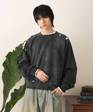 WEGO ショートダメージプルオーバー ブラックその他