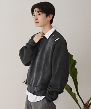 WEGO ショートダメージプルオーバー ブラックその他