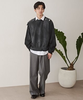 WEGO ショートダメージプルオーバー ブラックその他