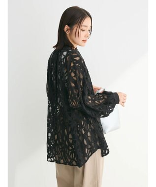 Green Parks ・ＥＬＥＮＣＡＲＥ　ＤＵＥ　レースバンドカラーブラウス Black