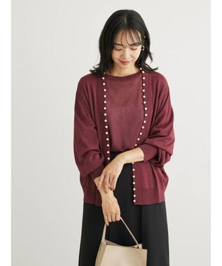 Green Parks ・ＥＬＥＮＣＡＲＥ　ＤＵＥパールツキシアーカーディガン Bordeaux