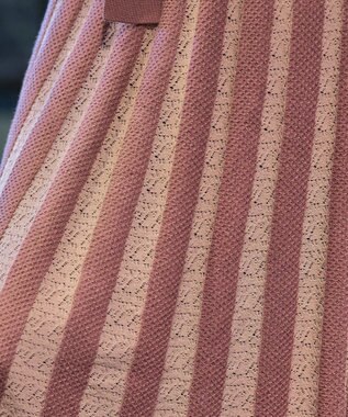 Tiaclasse 【洗える】レース編みニットフレアワンピース ピンク