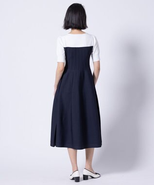 TOCCA BEA TOP KNIT DRESS ニットドレス オフ×ネイビー