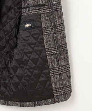 JOSEPH ABBOUD 【イタリア素材/軽量/中綿キルト裏地】スライバーチェックジャージー ジャケット グレー系4