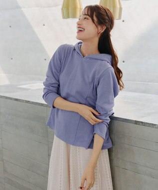 Tiaclasse 【洗える】裏毛バックフレアパーカー ラベンダー