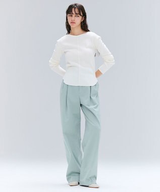 BEIGE， 【洗える・Oggi 11月号掲載】HAMLIN / コットンストレッチ2タックワイドパンツ  D.Sage