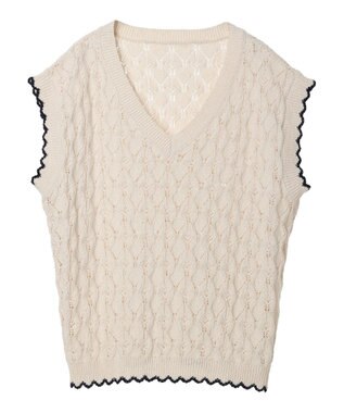 earth music&ecology クロッシェラインニットベスト