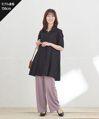 Tiaclasse 【おのののかさん着用 】「冷凛（ひやりん）」カノコバックフレアカットソー ブラックドット