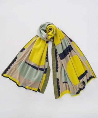 nitorito 【UNISEX】snowcover オリジナル雪山柄 ストール beige