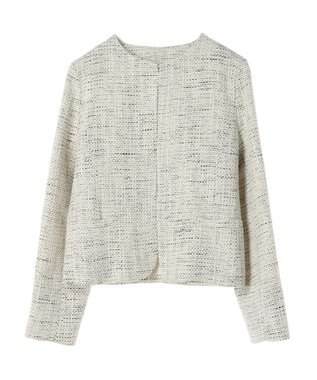 Green Parks ｅｆ－ｄｅ　ツィード調ノーカラージャケット Off White