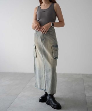 WEGO カーゴデニムスカート デニム淡色
