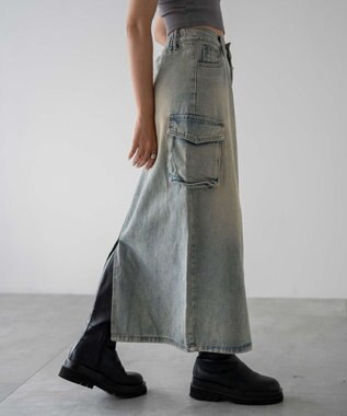 WEGO カーゴデニムスカート デニム淡色