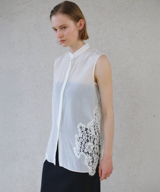 BEIGE， GALENA / レースコンビ シアーシャツ