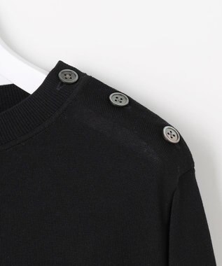 J.PRESS LADIES SILKY WOOL クルーネック ニット ブラック系
