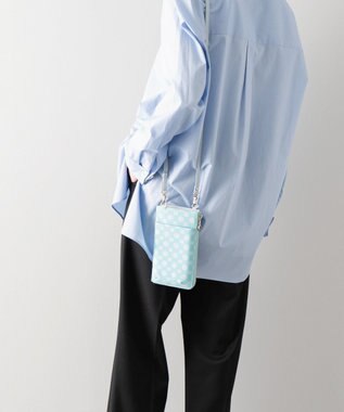 MIYABIYA La quoh with kirakaracho 南蛮七宝プリントレザー スマホポシェット 空色(そらいろ)