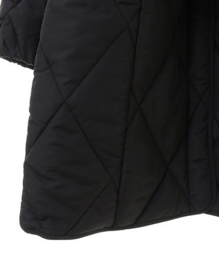 Green Parks ファー衿ダイヤキルト中綿コート Black