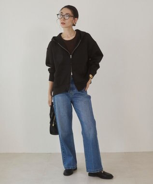 WEGO 【ANGIE VINTAGE】ダンボール ダブルジップパーカー フーディー ブラック