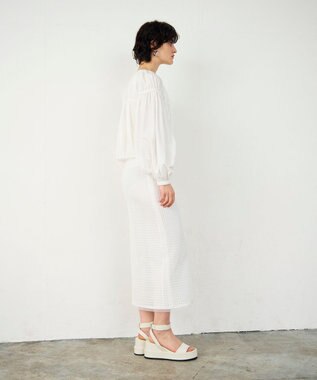 GRACE CONTINENTAL ギャザータフタブルゾン ホワイト