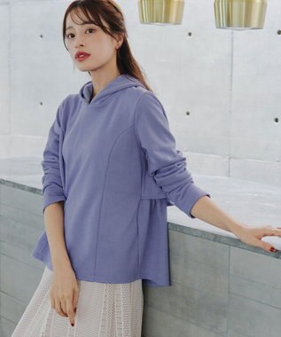 Tiaclasse 【洗える】裏毛バックフレアパーカー ラベンダー