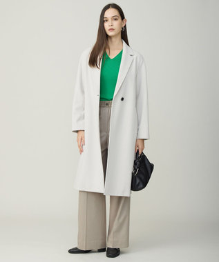 ICB L ウールカシミヤメルトン チェスターコート トープ