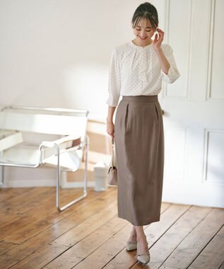 ANY SIS 【洗える】ソフトグリッターペンシル スカート モカ