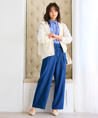 Feroux 【大好評につき追加生産決定！】袖チュールブラウス ブルー系