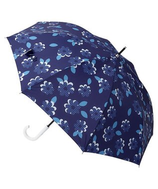 MOONBAT 【超撥水】フロータス (FLO(A)TUS) 長傘 ストライプフラワー 耐風 ネイビーブルー