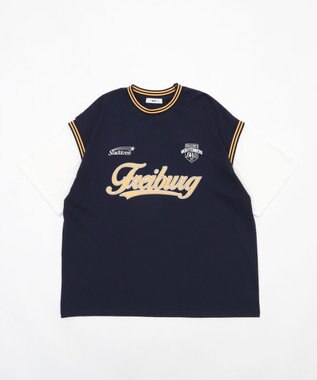 WEGO 【ユニセックス着用ITEM/MLサイズ展開】フェイクタンクグラフィックT（SS） ネイビー