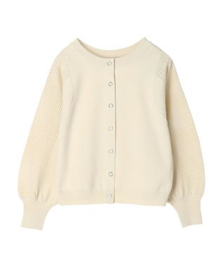 Green Parks ・ｆｕｒｒｙ　ｒａｔｅ２ｗａｙかる~いニットカーデ Off White