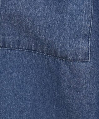 WEGO 【ANGIE VINTAGE】オーバーサイズ バンドカラー デニムシャツ ブルー