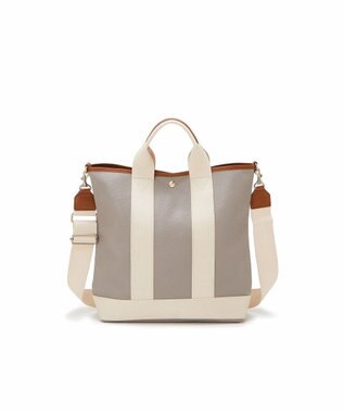 TOPKAPI 【Breath TOPKAPI】スコッチグレイン ネオレザー 縦型 A4 トート バッグ ショルダー付き L ライトグレー