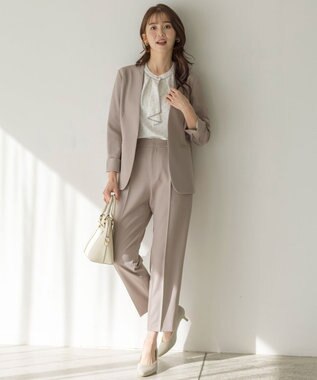 ANY SIS S 【UVカット・接触冷感・吸水速乾】スマートビューティストレッチ ノーカラージャケット グレージュ