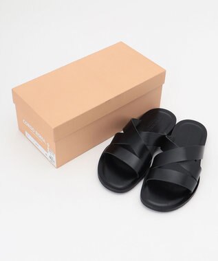 JOSEPH ABBOUD MOUNTAIN 【SPACE】レザーサンダル ブラック系