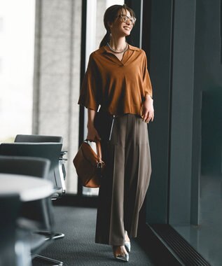 UNFILO TENNEN TOUCH ワイドパンツ ブラウン