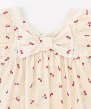 ANY KIDS 総柄 セパレート水着 エクリュ×ピンク（サクランボ）