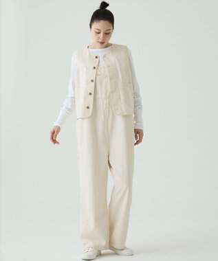 caqu デニムワークベスト ivory