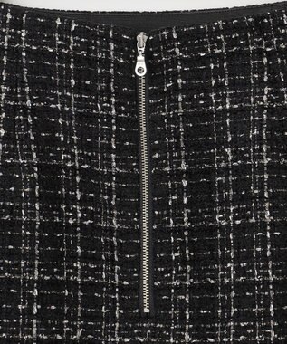 組曲 ラメステッチツイード スカート ブラック系