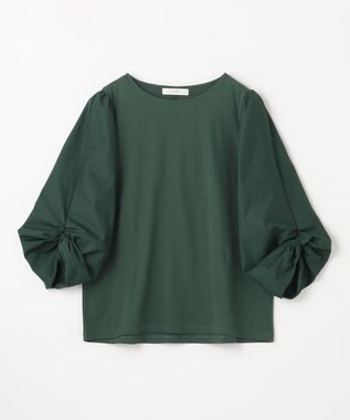 ANY 【洗濯機可】着映える袖ねじりトップス グリーン