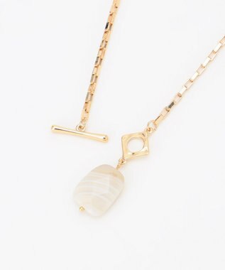 自由区 ストーンスクエアマンテル ネックレス ゴールド系