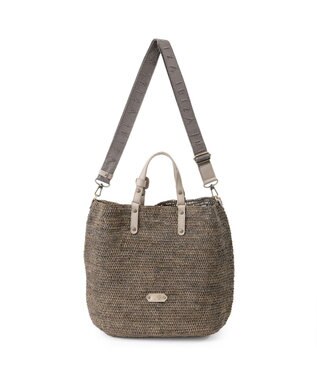 IBIZA ラフィア　2WAYバッグ（草木染め） グレー