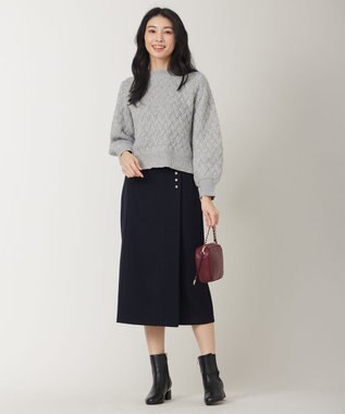 ANY SIS 【洗える】ミックスカラー ニット ライトグレー